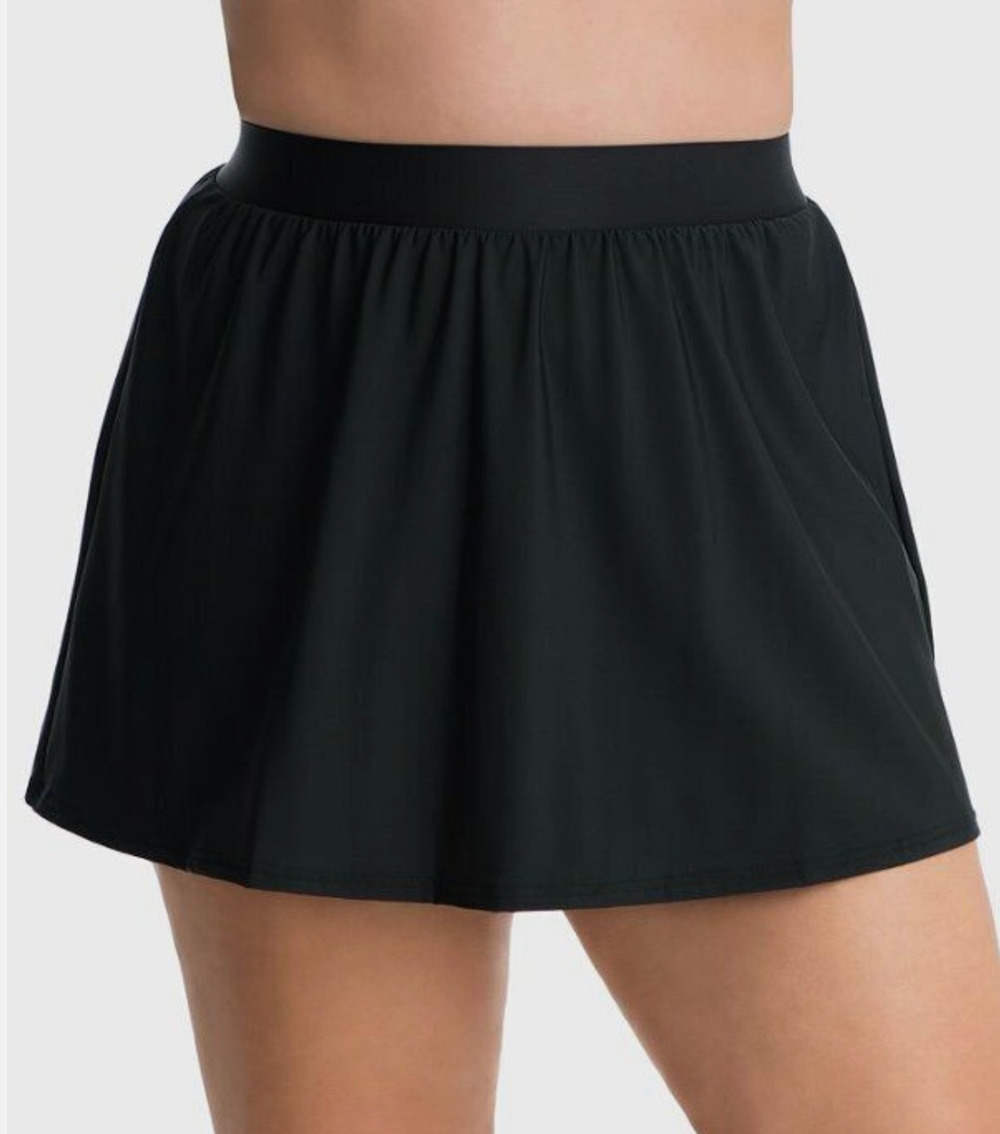 NEW MIRACLESUIT BLACK SOLID SWIM SKIRT SWIMSUIT BOTTOMS PLUS SIZE 34W